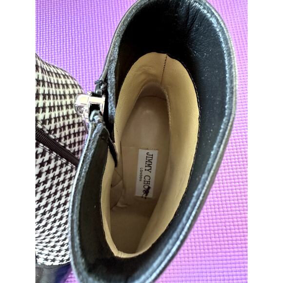 Jimmy Choo Leather ankle boots Size 36 Pointed Toe Zip Lambskin Kitten Heel NEW - Picture 8 of 9